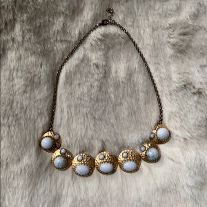 Anthropologie turquoise and gold colored necklace